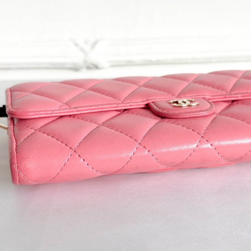 Chanel Classic Flap Wallet Pink Leather - Picture 3 of 16